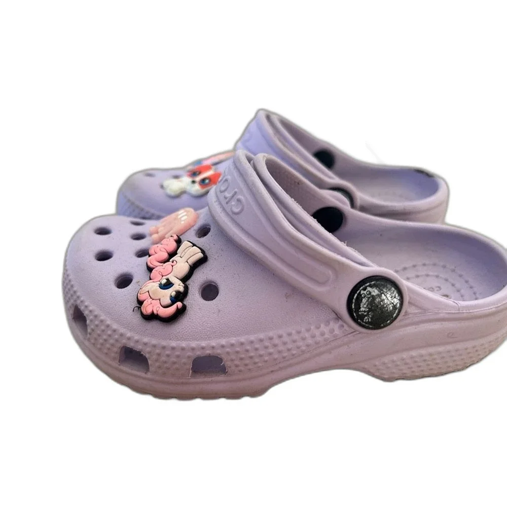 Crocs Purple Toddler Girl Size 8 Little Girls Shoes Slip On Outdoor Shoes